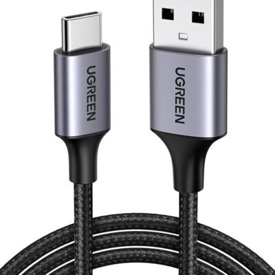 UGREEN Cabo USB para USB C, cabo USB A para tipo C Cabo USB C trançado de carregamento rápido compatível com iPhone 15/15 Plus/15 Pro, Samsung Galaxy S20/S10/S9, Note 20/10, LG G8/G7,10FT