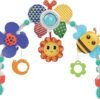 Maxi Baby Móbile Arco com Chocalho Interativo Spring, Encaixe Universal para Carrinho, Berço, Bebê conforto, Cadeiras - Cores Vibrantes e Formatos da Natureza