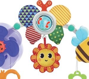 Maxi Baby Móbile Arco com Chocalho Interativo Spring, Encaixe Universal para Carrinho, Berço, Bebê conforto, Cadeiras - Cores Vibrantes e Formatos da Natureza - Image 5